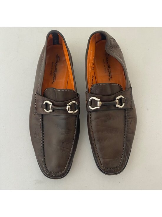 Santoni Italy Loafers Shoes Horsebit Brown main image 6